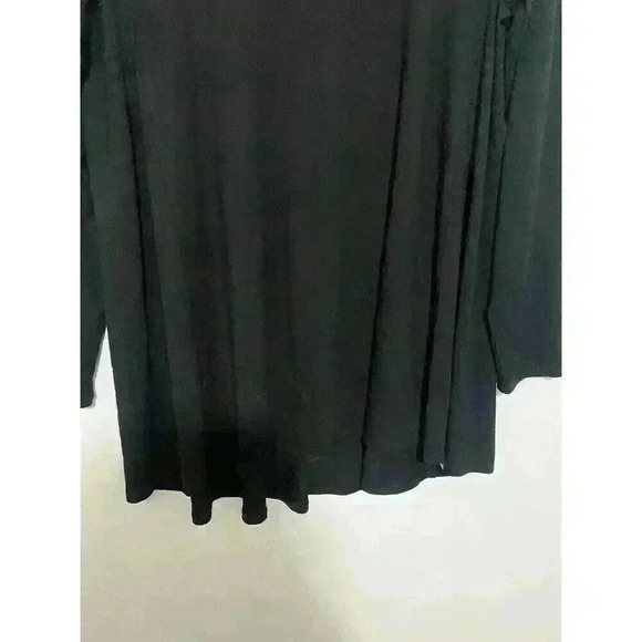 Eileen Fisher Long Sleeve Black Top Scoop Neck Viscose Spandex Top - Picture 3 of 9